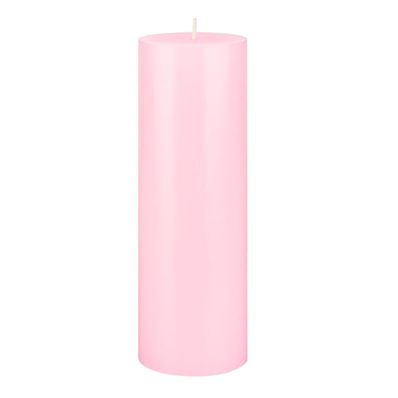 Mega Candles 1 pc Unscented Pink Round Pillar Candle, Hand Poured Premium Wax Candles 3 Inch x 9 Inch, Home Décor, Wedding Receptions, Baby Showers, Birthdays, Celebrations, Party Favors & More