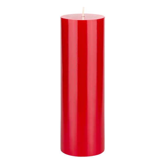 Mega Candles 1 pc Unscented Red Round Pillar Candle, Hand Poured Premium Wax Candles 3 Inch x 9 Inch, Home Décor, Wedding Receptions, Baby Showers, Birthdays, Celebrations, Party Favors & More