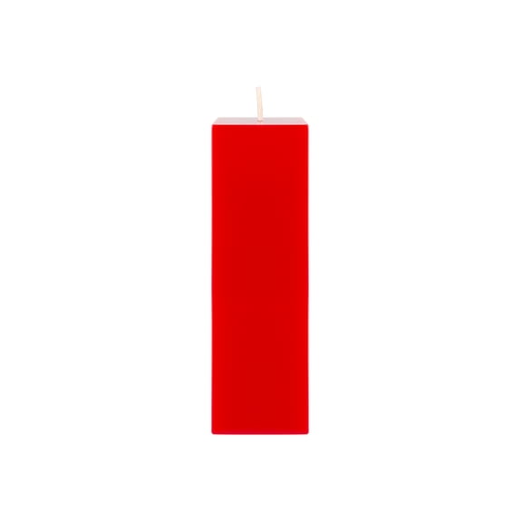 Mega Candles 1 pc Unscented Red Square Pillar Candle, Hand Poured Premium Wax Candles 2 Inch x 6 Inch, Home Décor, Wedding Receptions, Baby Showers, Birthdays, Celebrations, Party Favors & More