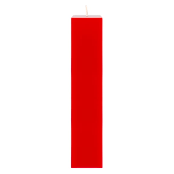 Mega Candles 1 pc Unscented Red Square Pillar Candle, Hand Poured Premium Wax Candles 2 Inch x 9 Inch, Home Décor, Wedding Receptions, Baby Showers, Birthdays, Celebrations, Party Favors & More