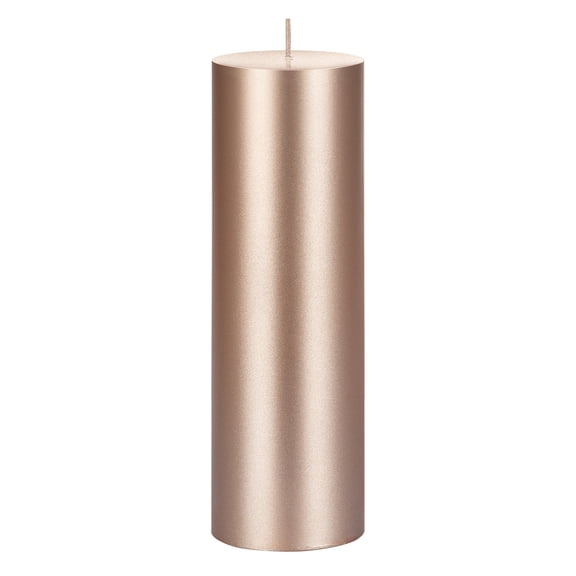 Mega Candles 1 pc Unscented Rose Gold Round Pillar Candle, Hand Poured Premium Wax Candles 3 Inch x 9 Inch, Home Décor, Wedding Receptions, Baby Showers, Birthdays, Celebrations, Party Favors & More