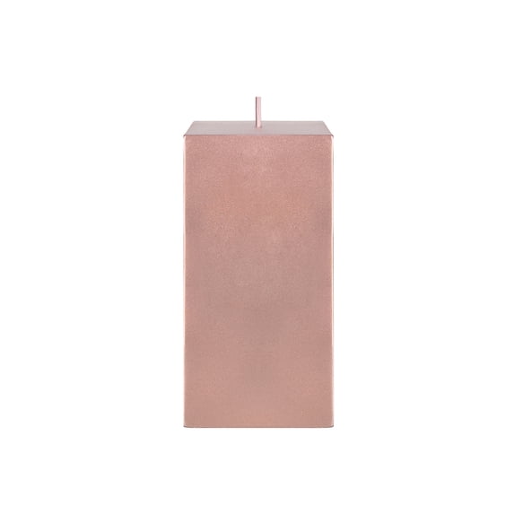 Mega Candles 1 pc Unscented Rose Gold Square Pillar Candle, Hand Poured Premium Wax Candles 3 Inch x 6 Inch, Home Décor, Wedding Receptions, Baby Showers, Birthdays, Celebrations, Party Favors & More