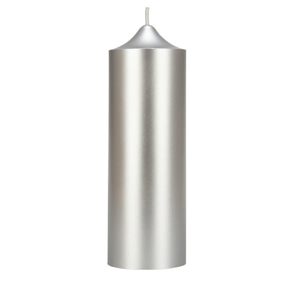 Mega Candles 1 pc Unscented Silver Dome Top Round Pillar Candle, Hand Poured Premium Wax Candles 3 Inch x 9 Inch, Home Décor, Wedding Receptions, Baby Showers, Birthdays, Celebrations, Party & More