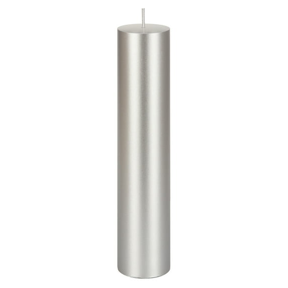 Mega Candles 1 pc Unscented Silver Round Pillar Candle, Hand Poured Premium Wax Candles 2 Inch x 9 Inch, Home Décor, Wedding Receptions, Baby Showers, Birthdays, Celebrations, Party Favors & More