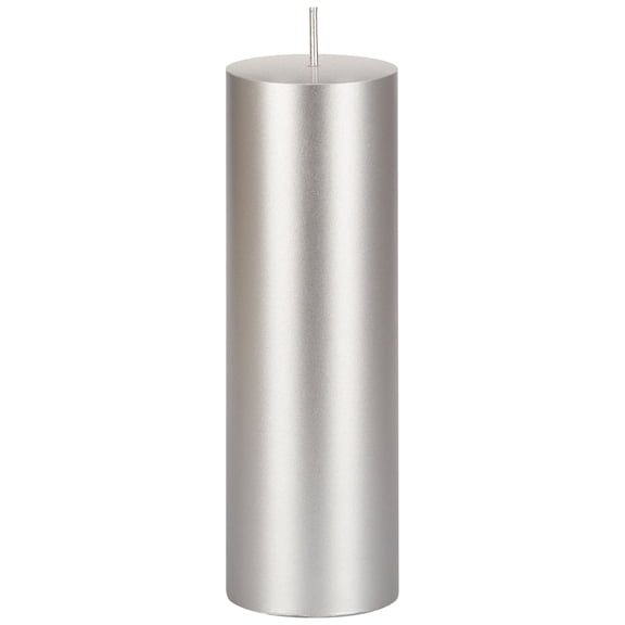 Mega Candles 1 pc Unscented Silver Round Pillar Candle, Hand Poured Premium Wax Candles 2 Inch x 6 Inch, Home Décor, Wedding Receptions, Baby Showers, Birthdays, Celebrations, Party Favors & More