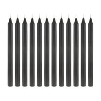 Mega Candles 12 pcs Unscented Black Straight Taper Candle, Hand Poured Wax Candles 10 Inch x 7/8 Inch, Home Décor, Wedding Receptions, Baby Showers, Birthdays, Celebrations, Party Favors & More