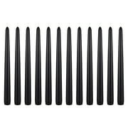 Mega Candles 12 pcs Unscented Black Taper Candle, Hand Poured Wax Candles 10 Inch x 7/8 Inch, Home Décor, Wedding Receptions, Baby Showers, Birthdays, Celebrations, Party Favors & More