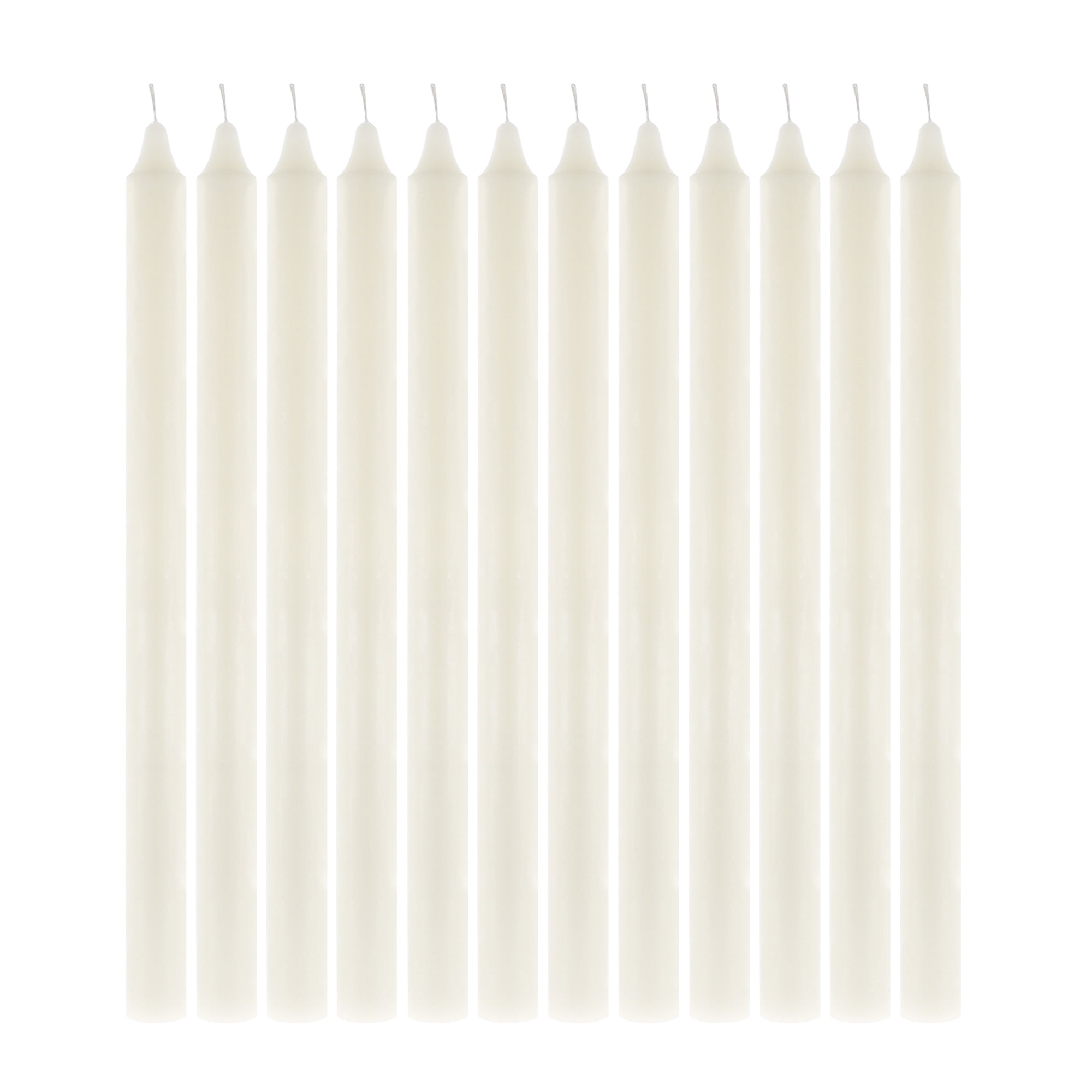 Mega Candles 12 pcs Unscented Ivory Straight Taper Candle, Hand Poured Wax Candles 12 Inch x 7/8 Inch, Home Décor, Wedding Receptions, Baby Showers, Birthdays, Celebrations, Party Favors & More