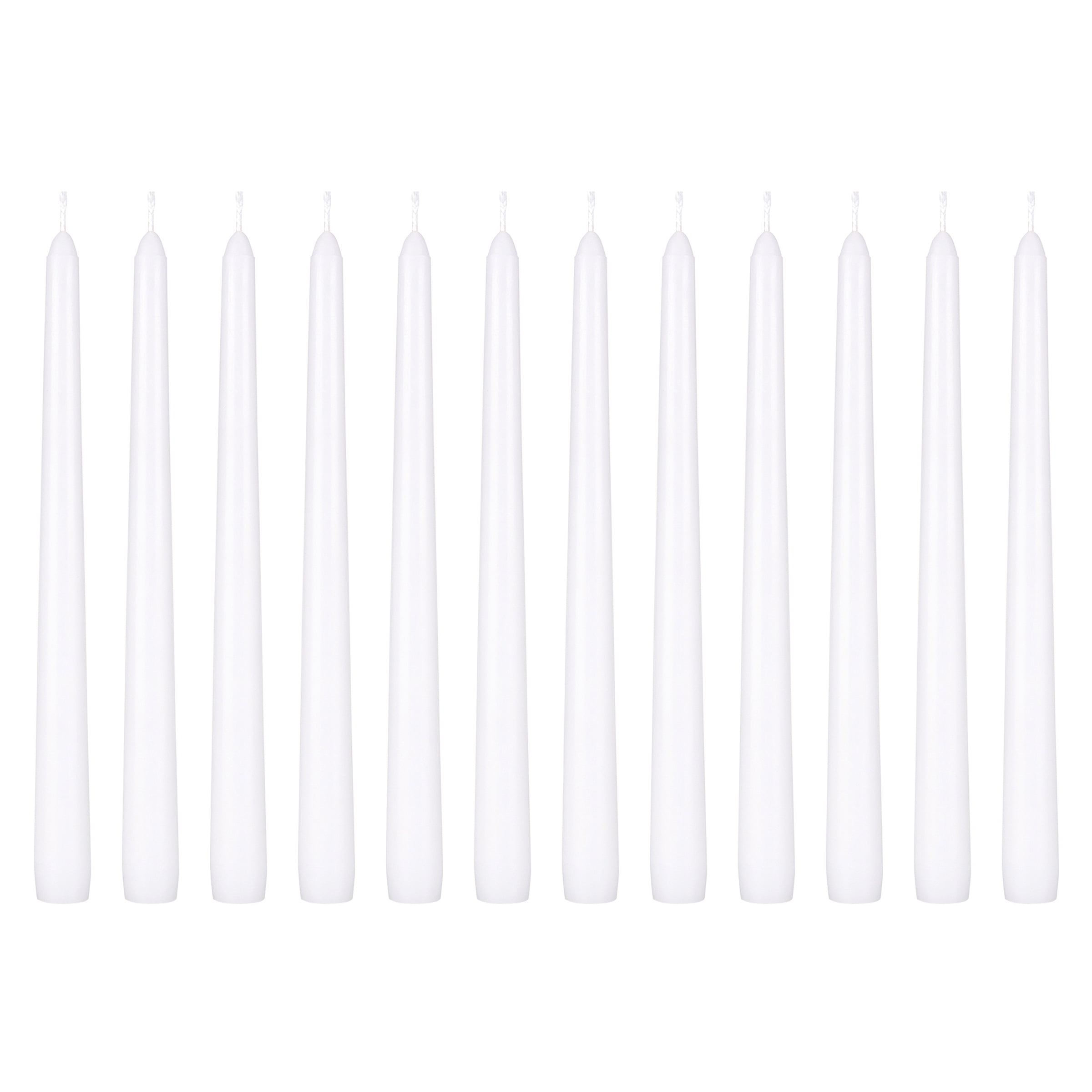Mega Candles 12 pcs Unscented White Taper Candle, Hand Poured Wax Candles 10 Inch x 7/8 Inch, Home Décor, Wedding Receptions, Baby Showers, Birthdays, Celebrations, Party Favors & More