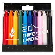 Mega Candles 20 pcs Unscented Assorted Mini Taper Candle, 4 Inch Tall x 1/2 Inch Diameter, Great for Casting Chimes, Rituals, Spells, Vigil, Witchcraft, Wiccan Supplies, Wax Play & More