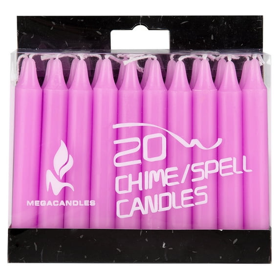 Mega Candles 20 pcs Unscented Light Purple Mini Taper Candle, 4 Inch Tall x 1/2 Inch Diameter, Great for Casting Chimes, Rituals, Spells, Vigil, Witchcraft, Wiccan Supplies, Wax Play & More