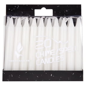 Mega Candles Ritual Taper Candles, 4 Inch x 1/2 Inch, Unscented, White, 20 Count
