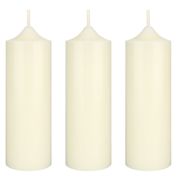 Mega Candles 3 pcs Unscented Ivory Dome Top Round Pillar Candle, Hand Poured Premium Wax Candles 2 Inch x 6 Inch, Home Décor, Wedding Receptions, Baby Showers, Birthdays, Celebrations, Party & More