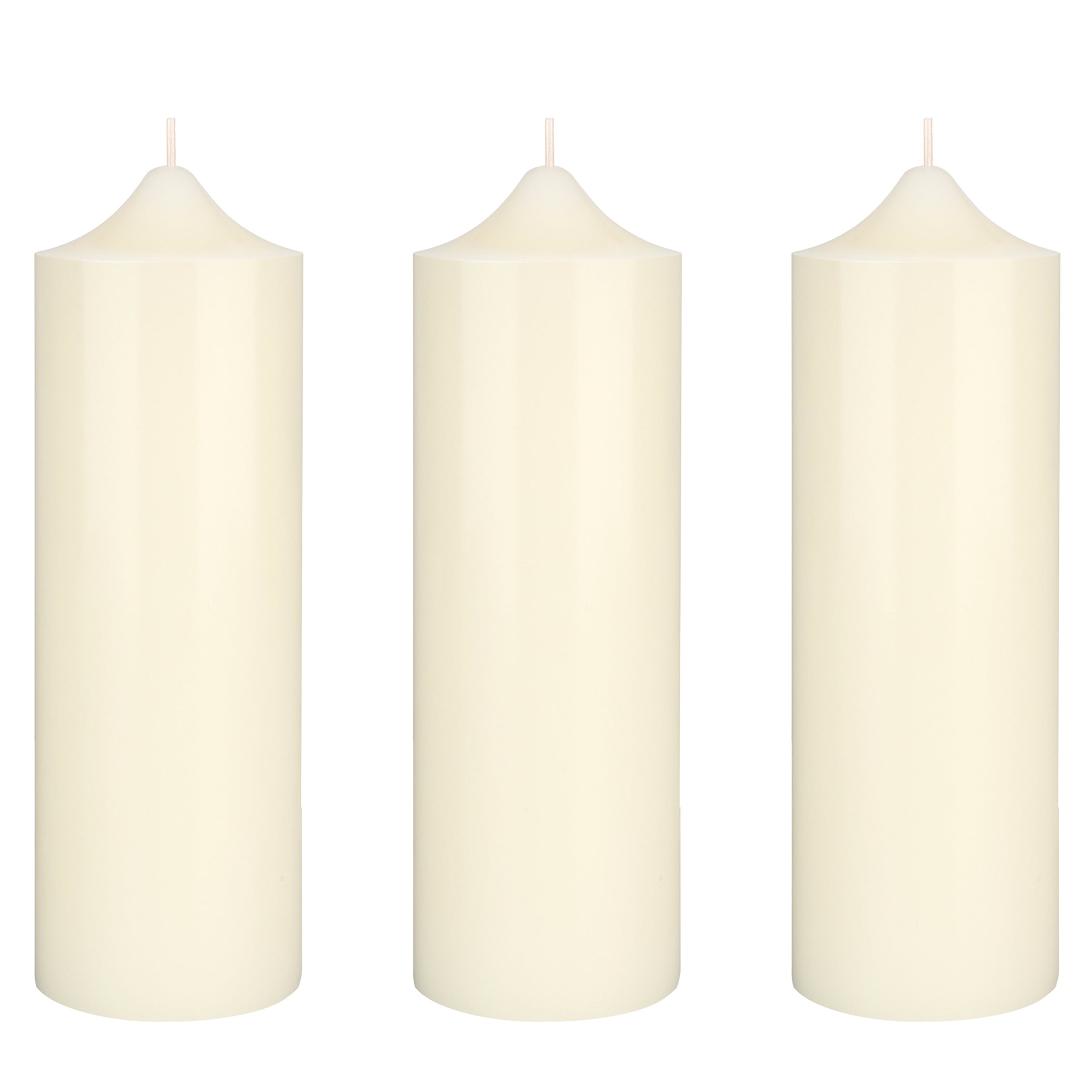 Mega Candles 3 pcs Unscented Ivory Dome Top Round Pillar Candle, Hand Poured Premium Wax Candles 3 Inch x 9 Inch, Home Décor, Wedding Receptions, Baby Showers, Birthdays, Celebrations, Party & More