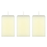 Mega Candles 3 pcs Unscented Ivory Square Pillar Candle, Hand Poured Premium Wax Candles 2 Inch x 3 Inch, Home D cor, Wedding Receptions, Baby Showers, Birthdays, Celebrations, Party Favors & More