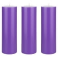 thumbnail image 1 of Mega Candles 3 pcs Unscented Lavender Round Pillar Candle, Hand Poured Premium Wax Candles 3 Inch x 9 Inch, Home Décor, Wedding Receptions, Baby Showers, Birthdays, Celebrations, Party Favors & More, 1 of 2
