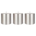 thumbnail image 1 of Mega Candles 3 pcs Unscented Silver Round Pillar Candle, Hand Poured Premium Wax Candles 3 Inch x 3 Inch, Home Décor, Wedding Receptions, Baby Showers, Birthdays, Celebrations, Party Favors & More, 1 of 2