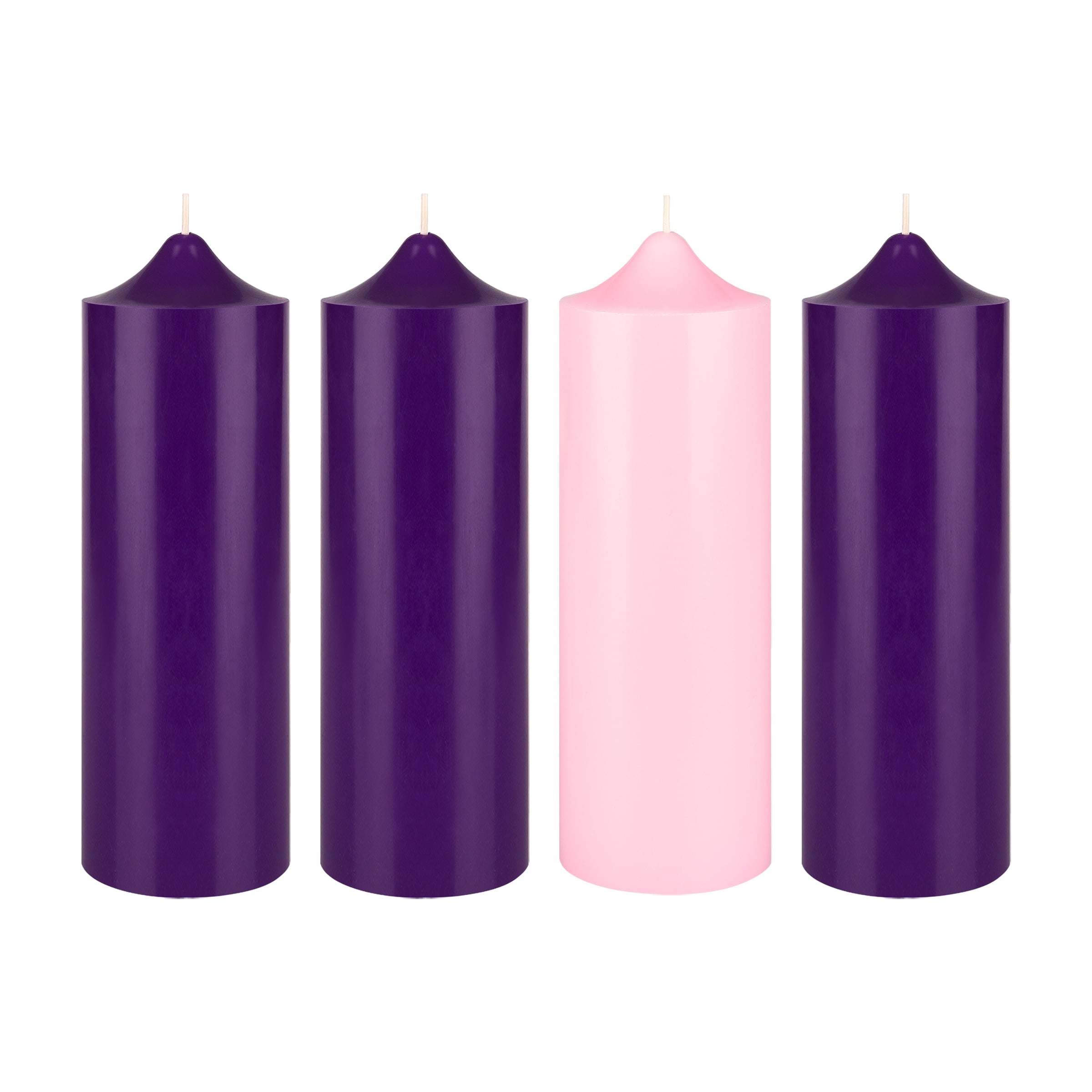 Mega Candles 4 pcs Unscented Christmas Advent Bell Top Pillar Candles, Hand Poured Wax Candles 3 Inch x 9 Inch, Holidays, Church, Decorations, Devotional, Celebration, Party & More