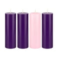 thumbnail image 1 of Mega Candles 4 pcs Unscented Christmas Advent Round Pillar Candle, Hand Poured Premium Wax Candles 2 Inch x 6 Inch, Holidays, Church, Decorations, Devotional, Celebration, Party & More, 1 of 4
