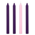 thumbnail image 1 of Mega Candles 4 pcs Unscented Christmas Advent Straight Taper Candle, Hand Poured Wax Candles 8 Inch x 3/4 Inch, Holidays, Church, Devotional, Celebration, Party & More, 1 of 4
