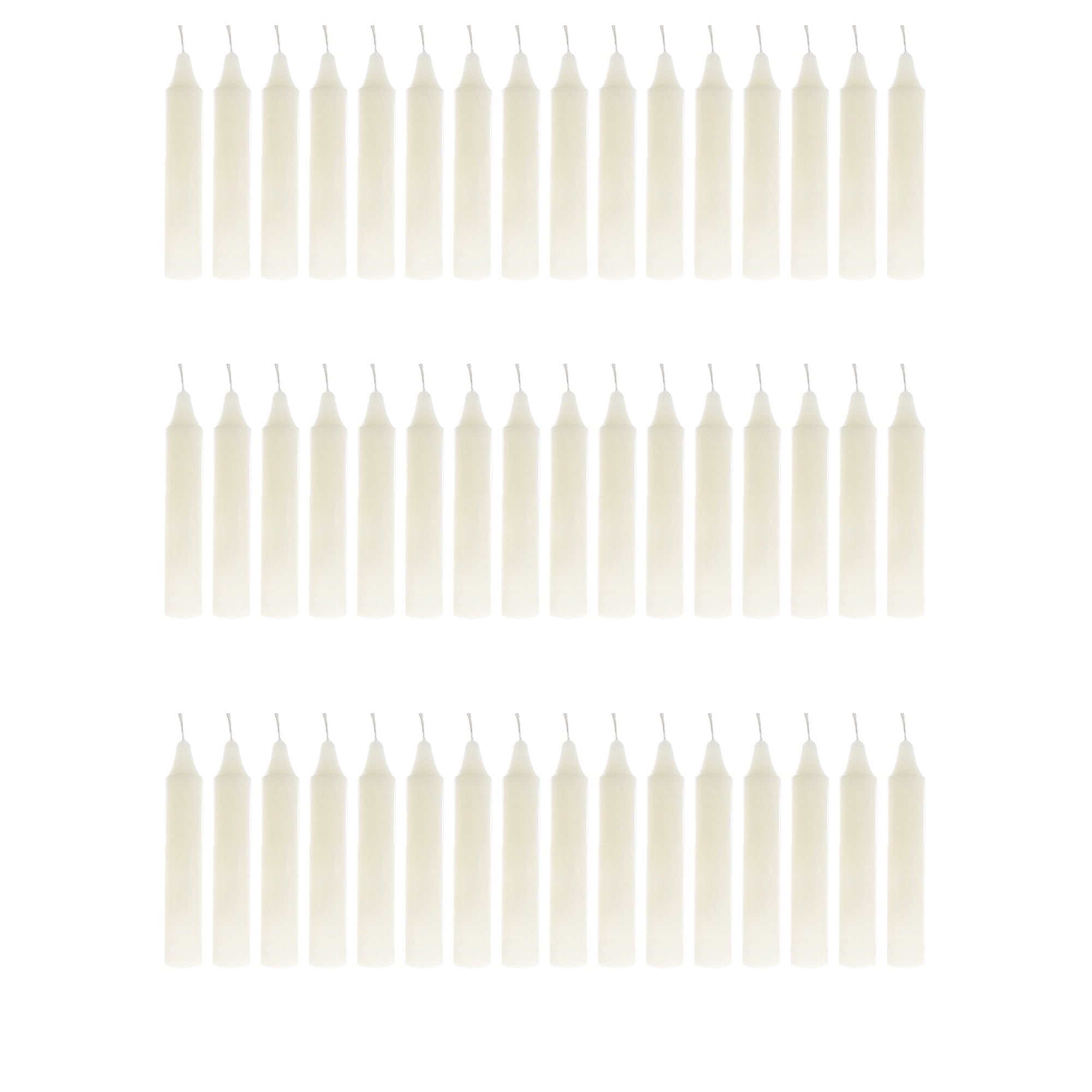 Mega Candles 48 pcs Unscented Ivory Straight Taper Candle, Hand Poured Wax Candles 4 Inch x 3/4 Inch, Home Décor, Wedding Receptions, Baby Showers, Birthdays, Celebrations, Party Favors & More