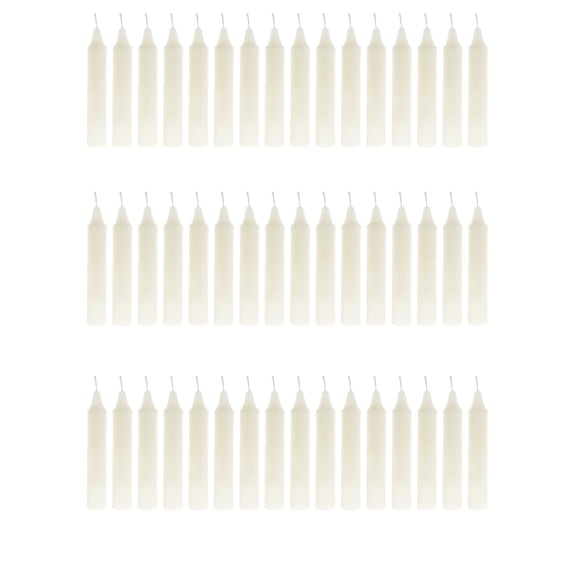 Mega Candles 48 pcs Unscented Ivory Straight Taper Candle, Hand Poured Wax Candles 4 Inch x 3/4 Inch, Home Décor, Wedding Receptions, Baby Showers, Birthdays, Celebrations, Party Favors & More