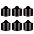 thumbnail image 1 of Mega Candles 6 pcs Unscented Black Dome Top Round Pillar Candle, Hand Poured Premium Wax Candles 3 Inch x 3 Inch, Home Décor, Wedding Receptions, Baby Showers, Birthdays, Celebrations, Party & More, 1 of 2