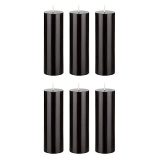 6 Candele Colonnari Rustiche Nero - Cera Paraffina 70/130mm, 60 Ore Di Durata, Senza Profumo - Foto 12
