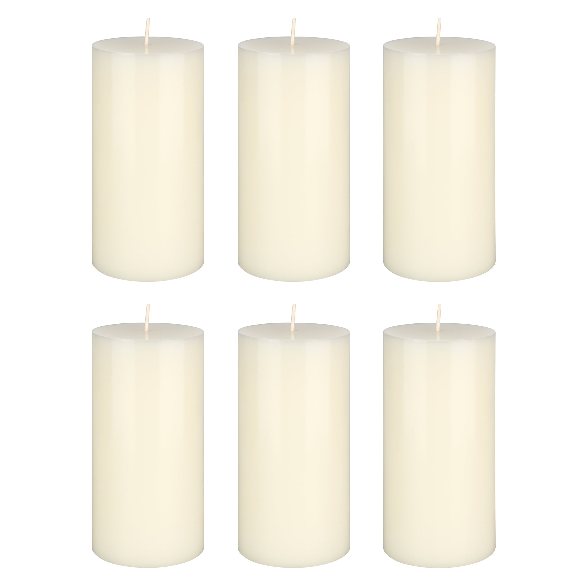 Mega Candles 6 pcs Unscented Ivory Round Pillar Candle, Hand Poured Premium Wax Candles 3 Inch x 6 Inch, Home Décor, Wedding Receptions, Baby Showers, Birthdays, Celebrations, Party Favors & More