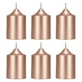 thumbnail image 1 of Mega Candles 6 pcs Unscented Rose Gold Dome Top Round Pillar Candle, Hand Poured Premium Wax Candles 2 Inch x 3 Inch, Home Décor, Wedding Receptions, Baby Showers, Birthdays, Celebrations, Party & Mor, 1 of 2