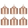 thumbnail image 1 of Mega Candles 6 pcs Unscented Rose Gold Dome Top Round Pillar Candle, Hand Poured Premium Wax Candles 3 Inch x 3 Inch, Home Décor, Wedding Receptions, Baby Showers, Birthdays, Celebrations, Party & Mor, 1 of 2