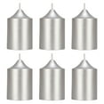 thumbnail image 1 of Mega Candles 6 pcs Unscented Silver Dome Top Round Pillar Candle, Hand Poured Premium Wax Candles 2 Inch x 3 Inch, Home Décor, Wedding Receptions, Baby Showers, Birthdays, Celebrations, Party & More, 1 of 2