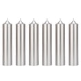 thumbnail image 1 of Mega Candles 6 pcs Unscented Silver Dome Top Round Pillar Candle, Hand Poured Premium Wax Candles 2 Inch x 9 Inch, Home Décor, Wedding Receptions, Baby Showers, Birthdays, Celebrations, Party & More, 1 of 2