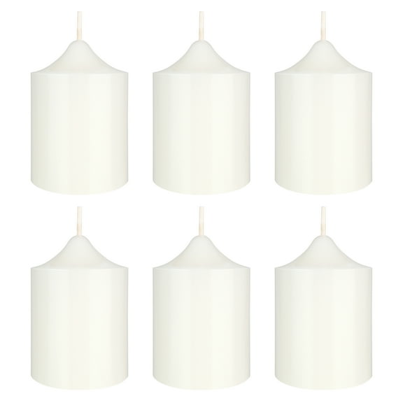 Mega Candles 6 pcs Unscented White Dome Top Round Pillar Candle, Hand Poured Premium Wax Candles 2 Inch x 3 Inch, Home Décor, Wedding Receptions, Baby Showers, Birthdays, Celebrations, Party & More