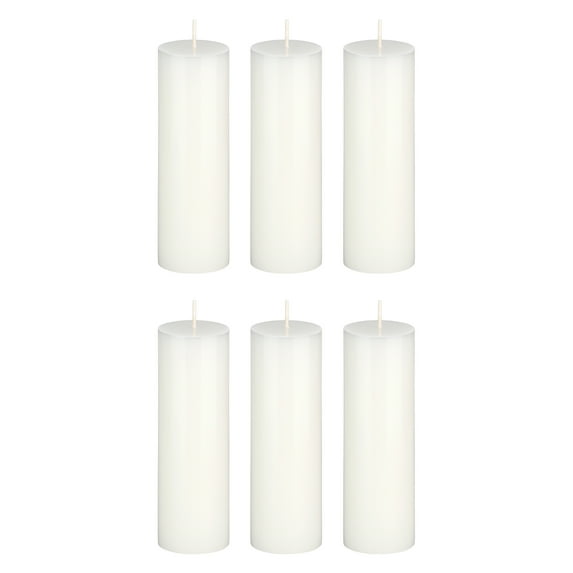 Mega Candles 6 pcs Unscented White Round Pillar Candle, Hand Poured Premium Wax Candles 2 Inch x 6 Inch, Home Décor, Wedding Receptions, Baby Showers, Birthdays, Celebrations, Party Favors & More