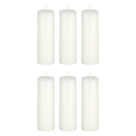 Mega Candles 6 pcs Unscented White Round Pillar Candle, Hand Poured Premium Wax Candles 2 Inch x 6 Inch, Home Décor, Wedding Receptions, Baby Showers, Birthdays, Celebrations, Party Favors & More