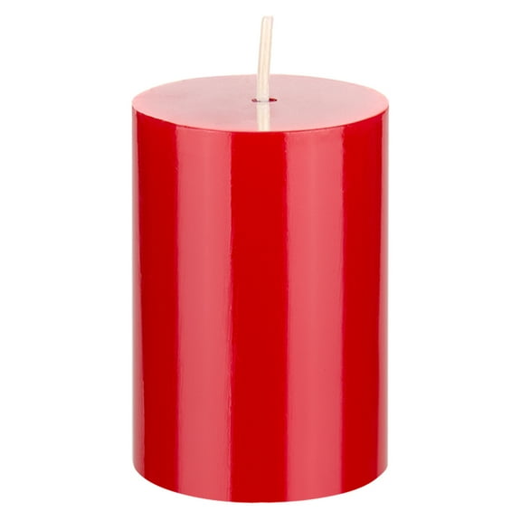 Mega Candles Round Pillar Candle, Unscented, Red