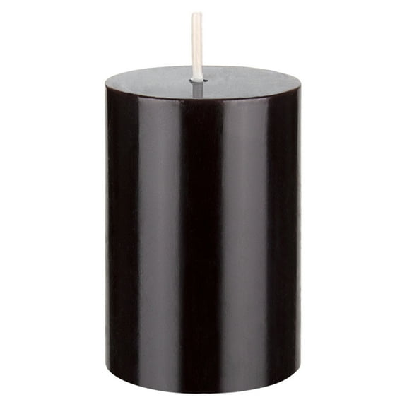 Mega Candles Unscented 2" x 3" Round Pillar Candle, Black