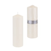 Mega Candles - Unscented 3 Inch x 9 Inch Dome Top Pressed Pillar Candle - Ivory