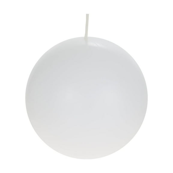 Mega Candles Unscented White Ball Candle | Hand Poured Premium Wax Candles 4" Diameter | For Home Dcor, Wedding Receptions, Baby Showers, Birthdays, Celebrations, Party Favors & More