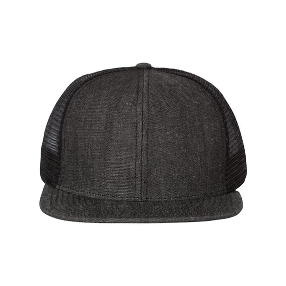 Mega Cap Flat Bill Six-Panel Trucker Cap