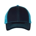 thumbnail image 1 of Mega Cap Heavy Cotton Twill Front Trucker Cap - Navy/Turquoise, 1 of 3