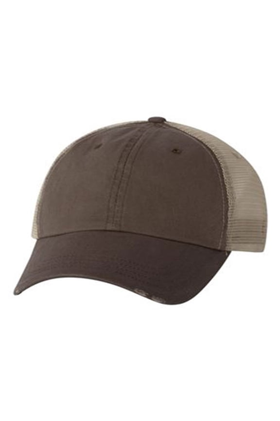 Organic Cotton/Mesh Cap - Brown/Khaki