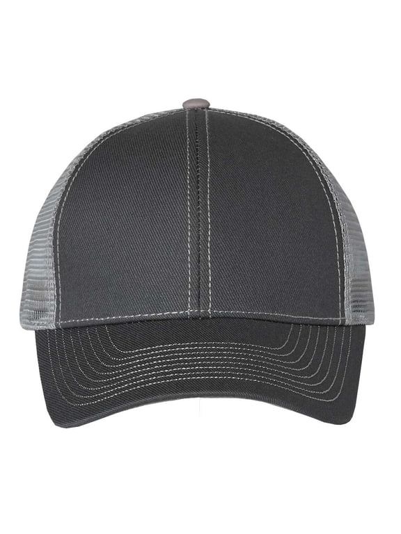 - Twill-Front Trucker Cap - 7641 - Dark Grey/ Grey - Size: Adjustable