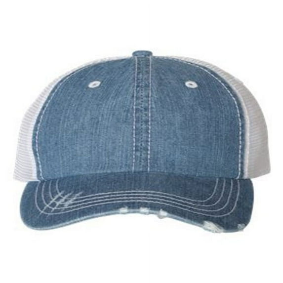 Mega Cap Unisex Herringbone Unstructured Contrast Stitch Trucker Cap