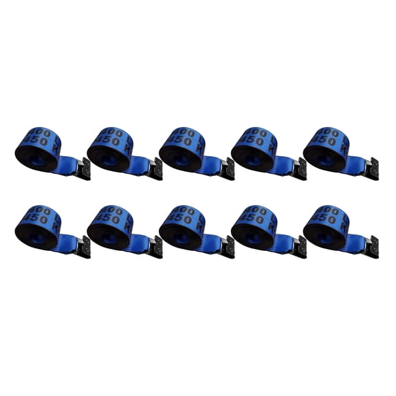 Mega Cargo Control 10-pack 4" x 30' Blue Winch Tie Down Straps with Black Flat Hooks, 5,400 lbs Wll
