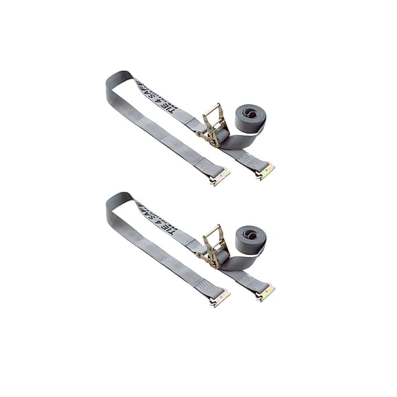 Mega Cargo Control 2 Pack 2" x 16' E-Track Ratchet Tie Down Strap with E-Track Spring Fittings for Motorcycle Pick up Truck Trailer Enclosed Cargo Van WLL: 1000 lbs