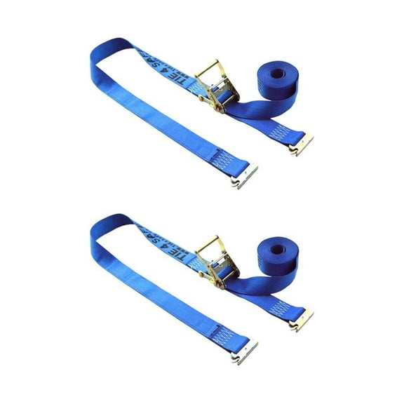 Mega Cargo Control 2 Pack 2" x 20' E-Track Ratchet Tie Down Strap with E-Track Spring Fittings for Motorcycle Pick up Truck Trailer Enclosed Cargo Van WLL: 1000 lbs