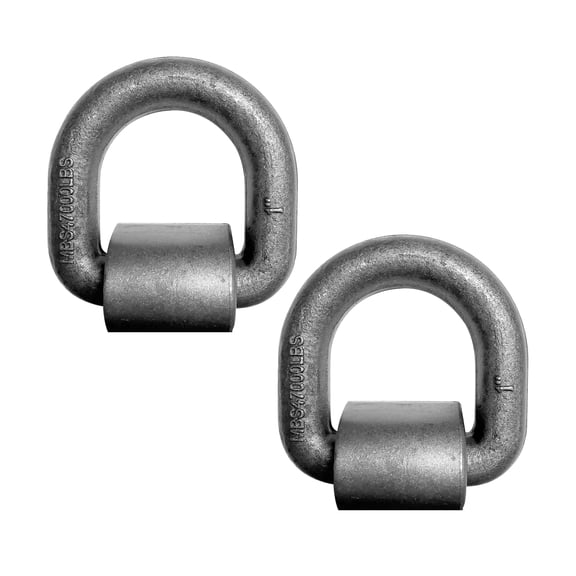 Mega Cargo Control 2 Pack Heavy Duty 1" Weld-On D Ring for Flatbed Truck Trailer Tie Down WLL: 15000 lbs
