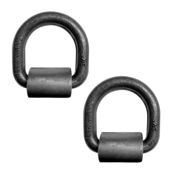 Mega Cargo Control 2 Pack Heavy Duty 3/4" Weld-On D Ring for Flatbed Truck Trailer Tie Down WLL: 8800 lbs